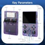 R36S Retro Handheld Games Console, 20,000+ Classic Games Portable Pocket Video Player with 3.5 Inch HD Screen, 64G TF Card, Open Source Linux System Screen for Teens and Adults (Purple 64G)