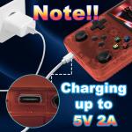 Blidinner R36S Retro Handheld Video Game Console -With Linux System,3000mAh Battery,3.5 Inch Screen,64G TF Card,20000+ Classic Games,Portable Game Console for Present to Give Friends for Christmas-Red