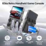 R36S Retro Handheld Game Console, 128GB Retro Gaming Console with 30+ Mainstream Emulators, 40,000+ Classic Games, Open Source Linux System, 3500mah Battery - Black