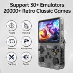 R36S Retro Handheld Game Console, 3.5 Inch IPS Screen, 128GB Storage, 40000+ Classic Games, 3500mAh Battery, Linux System, 30+ Emulators (black)