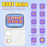 R36T Retro Gaming Console, 3.5'' IPS Screen CRT-Inspired, Handheld Game Console with 18000+ Classic Games, 3500mAh Battery, Supports Multiple Mainstream Emulators, WiFi Network Battling, 64GB (White)