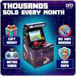 Mini Arcade Machine, 240 Built-In 8-Bit Games, 2.5” Full Colour Screen, 8-Way Joystick, Handheld Retro Games Console – Orb Gaming by ThumbsUp!