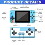 Wxeadu Retro Handheld Game Console, Retro Games Console, 3.5 Inch IPS Screen Handheld Gaming Console, Portable Video Game Console with 800+ Classic Games, Support 2 Players Connected TV