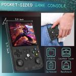 R36MAX Retro Handheld Game Console,Game Console with 256GB TF Card, 40000+ Classic Games,Game Console 4.0" IPS HD Screen 4000mAh Rechargeable Portable Video Console Pocket Arcade-Transparent Black