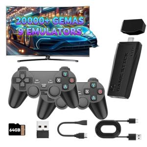Higoal Wireless Retro Game Console, 4K HDMI Output, Progress Saving Function, 20000 Games 18 Emulators, Support 2 Players