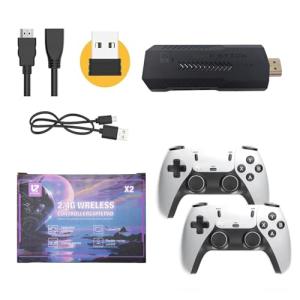 X2 Plus Game Stick Retro Console, Built in 40000+ games 128GB, Plug & Play Video Game Stick, 4K HD output, with Dual 2.4G Wireless Controllers
