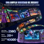 Handheld Game Console, 40,000 Games in 1, 4.5-Inch IPS Screen Retro Gaming Console,40000 Classic Games, 4000mAh,20＋Mainstream Emulator,Built-in 256G TF Card（Purple）