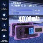 Handheld Game Console, 40,000 Games in 1, 4.5-Inch IPS Screen Retro Gaming Console,40000 Classic Games, 4000mAh,20＋Mainstream Emulator,Built-in 256G TF Card（Purple）