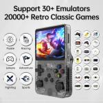 Febotak R36S Retro Handheld Game Console, 128GB Retro Gaming Console with 30+ Mainstream Emulators, 40,000+ Classic Games, Open Source Linux System, 3500mah Battery (black)