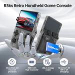 Febotak R36S Retro Handheld Game Console, 128GB Retro Gaming Console with 30+ Mainstream Emulators, 40,000+ Classic Games, Open Source Linux System, 3500mah Battery (black)