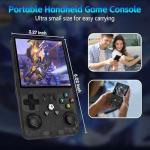 R36MAX Retro Games Console, 128GB Handheld Games Consoles with 22000+ Classic Games, 4 Inch IPS 720×720 Screen All in One Portable Gaming Console, Linux System 4000mAh Battery for Adults, Black