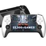 XYELLOWICON Retro Handheld Game Console with 5" IPS Screen – 22,000 Pre-Loaded Retro Games | Portable Handheld & TV Game Stick, 8-Hr Battery