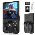 2026 New Upgrade R36MAX Retro Handheld Game Console with 128GB Built-in 18000+ Classic Games, Portable Video Gaming Console Linux System 4.0 Inch IPS Screen, 4000mAh Rechargeable Battery-Black