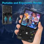 2026 New Upgrade R36MAX Retro Handheld Game Console with 128GB Built-in 18000+ Classic Games, Portable Video Gaming Console Linux System 4.0 Inch IPS Screen, 4000mAh Rechargeable Battery-Black