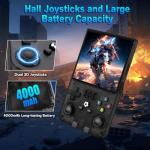 2026 New Upgrade R36MAX Retro Handheld Game Console with 128GB Built-in 18000+ Classic Games, Portable Video Gaming Console Linux System 4.0 Inch IPS Screen, 4000mAh Rechargeable Battery-Black