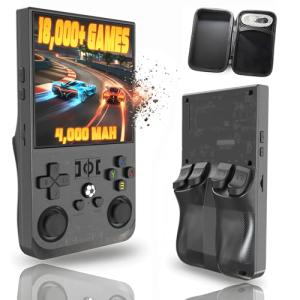 ZYGSEVE Retro Handheld Game Console, 4-Inch IPS Screen, 18000+ Pre-Installed Games, 64GB TF Card, 25 Emulators, 4000mAh Battery