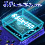 Blidinner R36S Retro Handheld Video Game Console -Linux System,3000mAh Battery,3.5 Inch Screen,64G TF Card,20000+ Classic Games,Portable Game Console for Present to Give Friends for Christmas-Blue