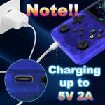 Blidinner R36S Retro Handheld Video Game Console -Linux System,3000mAh Battery,3.5 Inch Screen,64G TF Card,20000+ Classic Games,Portable Game Console for Present to Give Friends for Christmas-Blue