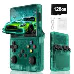 R36S Retro Video Game Console - Supports 30000+Classic Games, Open Linux Source, 3000mAh Battery, Portable Game Console with 3.5 Inche Screen,128G TF Card, Birthday Gift for Partner and Adults-Green