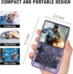 R36S Retro Handheld Game Console with 64G Built-in 15000+ Classic Games, Open Source System,3.5-Inch Screen Portable Classic Handheld Game Console -Birthday Gift for Kids ,Teens ,Man(Purple)