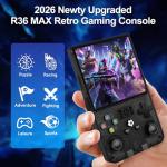 R36MAX Retro Handheld Game Console, 4.0" IPS Screen, 22,000+ Classic Games, 30+ Mainstream Emulators, 128GB TF Card, Open Source Linux System, 4000mAh Battery