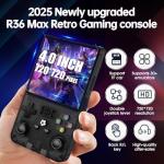R36MAX Retro Handheld Game Console, 4.0" IPS Screen, 22,000+ Classic Games, 30+ Mainstream Emulators, 128GB TF Card, Open Source Linux System, 4000mAh Battery