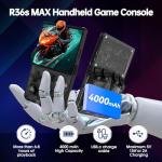 R36MAX Retro Handheld Game Console, 4.0" IPS Screen, 22,000+ Classic Games, 30+ Mainstream Emulators, 128GB TF Card, Open Source Linux System, 4000mAh Battery