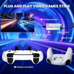Retro Game Console, Retro Game Stick with Built-in 20,000+ Classics, 23 Emulators, 4K HDMI, Retro Gaming Console with Dual Wireless Controllers, Plug & Play for Family Fun!