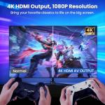 Retro Game Console, Retro Game Stick with Built-in 20,000+ Classics, 23 Emulators, 4K HDMI, Retro Gaming Console with Dual Wireless Controllers, Plug & Play for Family Fun!