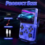 R36s Handheld Game Console, Retro R36s Game Console with 64G TF Card, 3.5 In Screen Linux System Retro Games Console Handheld (Blue, 64, GB)