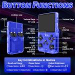 R36s Handheld Game Console, Retro R36s Game Console with 64G TF Card, 3.5 In Screen Linux System Retro Games Console Handheld (Blue, 64, GB)