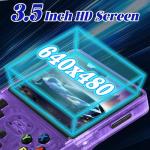 Blidinner R36S Retro Handheld Video Game Console -Linux System,3000mAh Battery,3.5 Inch Screen,64G TF Card,20000+ Classic Games,Portable Game Console for Present to Give Friends for Christmas-Purple