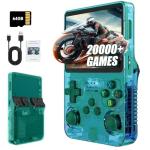 R36S Retro Handheld Games Console, 20,000+ Classic Games Portable Pocket Video Player with 3.5 Inch HD Screen, 64G TF Card, Open Source Linux System Screen for Teens and Adults (Green 64G)