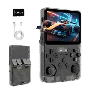 Retro Games Console R40 Handheld Game Console with 128GB, 20000+ Classic Games, 3.5 Inch IPS Screen Portable Gaming Console, Linux System, 20+ Emulators, USB-C Rechargeable 3000mAh Battery