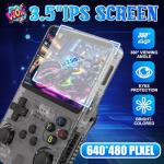 R36S Handheld Game Console, Retro R36S Game Console with 64G Built-in 15000+ Classic Games, Open Source Linux System 3.5 Inch IPS Screen Portable Games Consoles for Teens and Adults