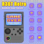 R36T Handheld Game Console with 3.5" CRT-Inspired Screen, Portable Retro Gaming Console with 22000+ Classic Games, Video Game Consoles Supports WiFi Networked Fighting and OTG (Gray 128GB)