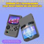 R36T Handheld Game Console with 3.5" CRT-Inspired Screen, Portable Retro Gaming Console with 22000+ Classic Games, Video Game Consoles Supports WiFi Networked Fighting and OTG (Gray 128GB)