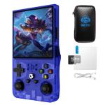 R36MAX Retro Games Console, 128GB Handheld Games Consoles with 22000+ Classic Games, 4 Inch IPS 720×720 Screen All in One Portable Gaming Console, Linux System 4000mAh Battery for Adults, Blue