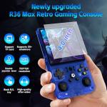 R36MAX Retro Games Console, 128GB Handheld Games Consoles with 22000+ Classic Games, 4 Inch IPS 720×720 Screen All in One Portable Gaming Console, Linux System 4000mAh Battery for Adults, Blue