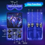 R36MAX Retro Games Console, 128GB Handheld Games Consoles with 22000+ Classic Games, 4 Inch IPS 720×720 Screen All in One Portable Gaming Console, Linux System 4000mAh Battery for Adults, Blue