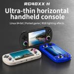 RG40XX H Handheld Game Console rg40xxh Retro Gaming Console 4.0'' IPS Screen with 64G TF Card Pre-Installed Games Linux 64-bit System Supports 5G WiFi Bluetooth HDMI and TV Output RG40XX Black