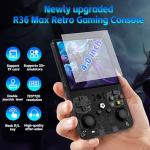 R36MAX Retro Games Console, 64GB Handheld Games Consoles with 18000+ Classic Games, 4 Inch IPS 720×720 Screen All in One Portable Gaming Console, Linux System 4000mAh Battery for Adults, Black
