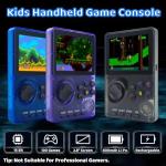 Kids Handheld Retro Game Console Pre-loaded 100 Classic 16-Bit Games, Handheld Video Gaming Console with 2.8" Color Screen, Rechargeable Battery, Handheld Game for Boys Girls (Transparent Grey)
