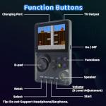 Kids Handheld Retro Game Console Pre-loaded 100 Classic 16-Bit Games, Handheld Video Gaming Console with 2.8" Color Screen, Rechargeable Battery, Handheld Game for Boys Girls (Transparent Grey)