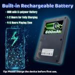 Kids Handheld Retro Game Console Pre-loaded 100 Classic 16-Bit Games, Handheld Video Gaming Console with 2.8" Color Screen, Rechargeable Battery, Handheld Game for Boys Girls (Transparent Grey)