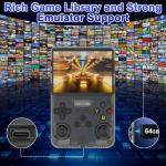 Weciau R36S Retro Handheld Game Console, 3.5 Inch 3500mAh Portable Retro Games Console with Open Source Linux System, 64G TF Card, 20000+ Classic Games for Teens and Adults Gifts (Black)