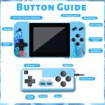 Weciau Retro Handheld Game Console, 1200mAh Handheld Console with 3.5-Inch Screen and 800 Built-in Games, Portable Retro Games Console Supports 2 Players Connected TV for Adults Gifts