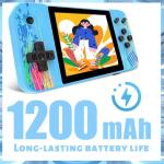 Weciau Retro Handheld Game Console, 1200mAh Handheld Console with 3.5-Inch Screen and 800 Built-in Games, Portable Retro Games Console Supports 2 Players Connected TV for Adults Gifts