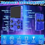 R36s Retro Handheld Game Console, Handheld Games Consoles with 3.5 Inch Ips Display and 20,000+ Classic Games, Portable Pocket R36s Game Console for Teens And Adults (64G) (Blue Translucent)