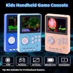 Kids Handheld Video Game Console Built in 100 16-bit Games, Handheld Retro Gaming Console, Trave-friendly Game Console, 2.8" Color Screen, Rechargeable Battery, Handheld Game Console for Boy Girl